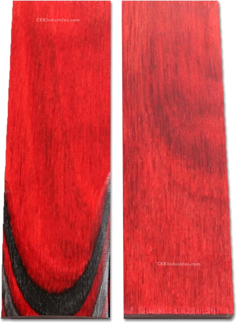 EZSMITH Dymalux Handle Scale Set - (Layered) - (Apple Jack) - (Red/Charcoal) - (5.0 x 1.5 x 0.250) - Custom Handle Material - Image 2